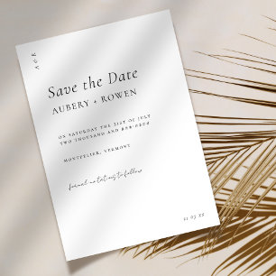 Elegant Black & White Minimalist Simple Wedding Save The Date