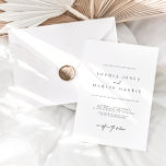 Elegant Black &amp; White Minimalist Wedding Invitation at Zazzle