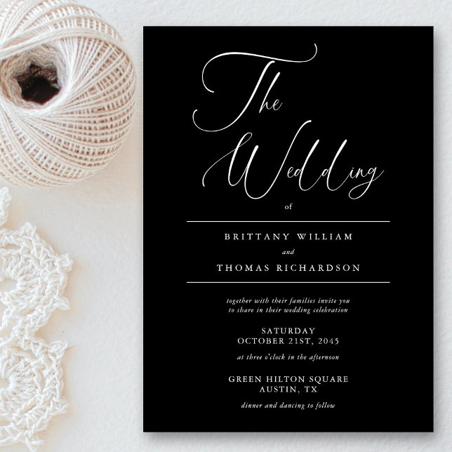 Elegant Black & White: Minimalist Wedding Invitation (Elegant Black & White Minimalist Wedding Invitation)