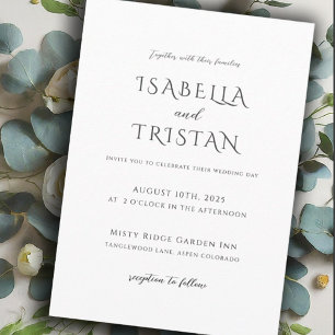 Elegant Black & White Minimalist Wedding Invitation