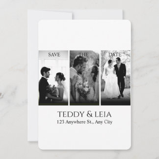 Elegant Black & White Minimalist Wedding  Invitation