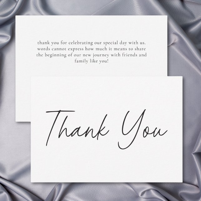 Elegant Black White Minimalist Wedding Thank You Card (Elegant Black White Minimalist Wedding Thank You Card)