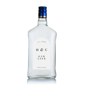 Elegant Black & White Modern Bottle Gin Wine Arch Sticker