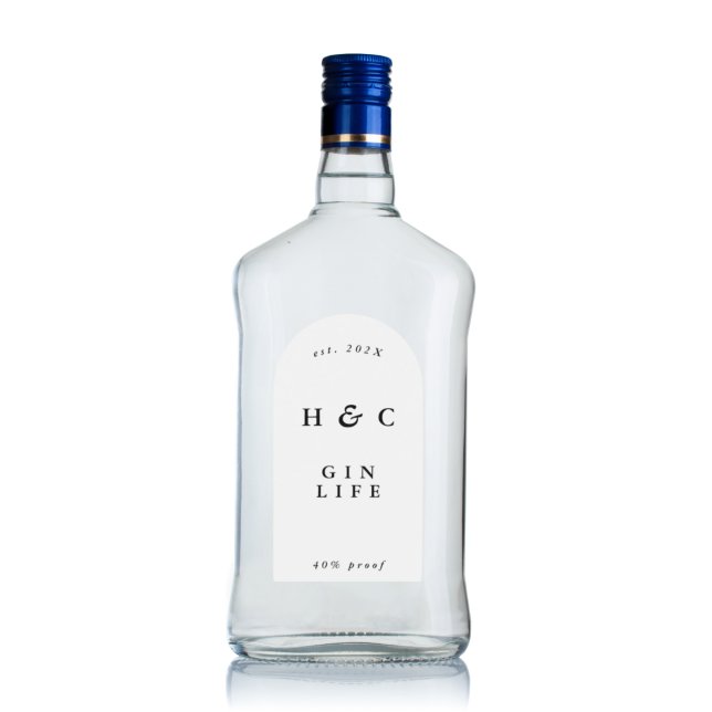 Elegant Black & White Modern Bottle Gin Wine Arch Sticker (Creator Uploaded)