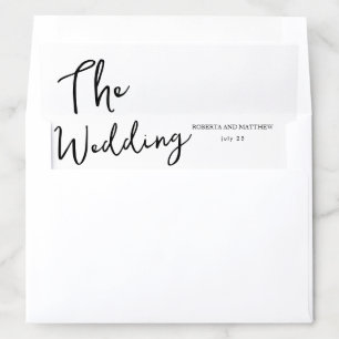 Elegant Black & White Modern Calligraphy Envelope Liner