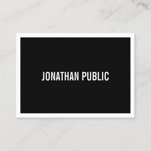 Elegant Black White Modern Minimalistic Trendy Business Card