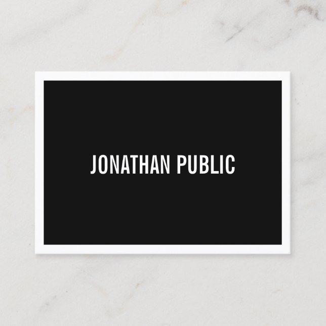 Elegant Black White Modern Minimalistic Trendy Business Card (Front)
