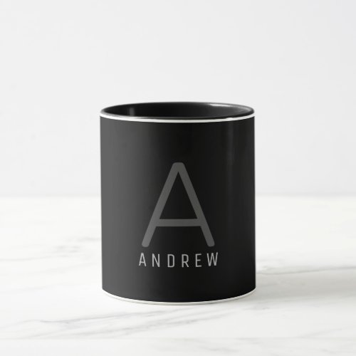 Elegant Black White Modern Professional Name Mug