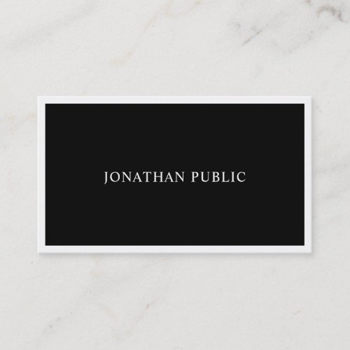 Elegant Black White Modern Simple Fashionable Business Card