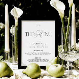 Elegant Black & White Modern Wedding Bar Menu
