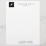 Elegant Black White Monogram Minimalist Template Letterhead