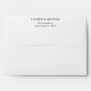 Elegant Black & White Monogram Return Address Envelope