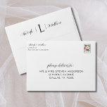 Elegant Black & White Monogram Wedding Invitation Envelope<br><div class="desc">The Elegant Black & White Monogram Wedding Invitation Envelope is the epitome of sophistication and style, perfect for the bride-to-be planning a timeless and chic wedding. This personalized wedding envelope features a striking contrast between its rich black and crisp white elements, creating a visually stunning presentation that exudes elegance. The...</div>