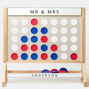 Elegant Black & White Newlyweds Mr & Mrs Wedding Fast Four