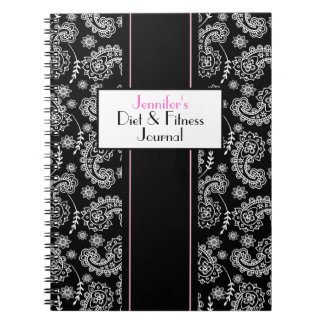 Elegant Black & White Paisley Custom Journal