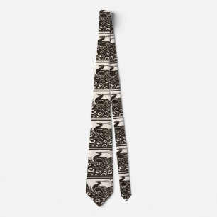 ELEGANT BLACK WHITE PEACOCK TIE
