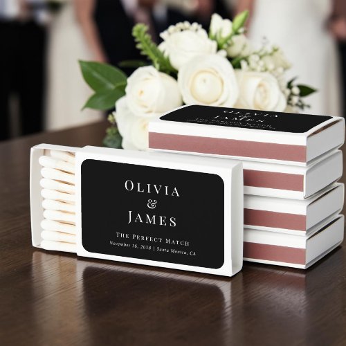 Elegant Black White Perfect Match Wedding Matches