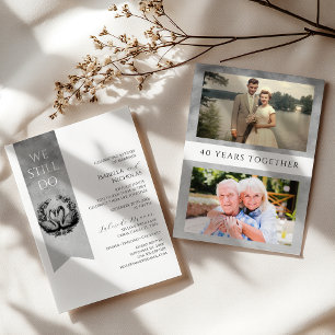 Elegant Black & White Photo Anniversary Invite