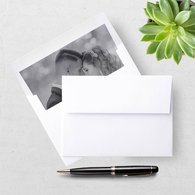 Elegant Black & White Photo  Envelope Liner (Creator Uploaded)