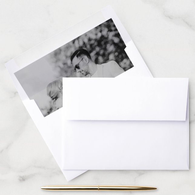 Elegant Black & White Photo  Envelope Liner (Desk)