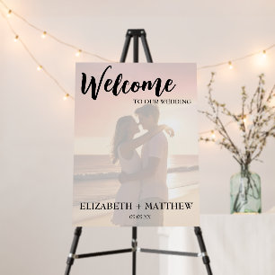 Elegant Black & white photo romantic wedding Foam Board