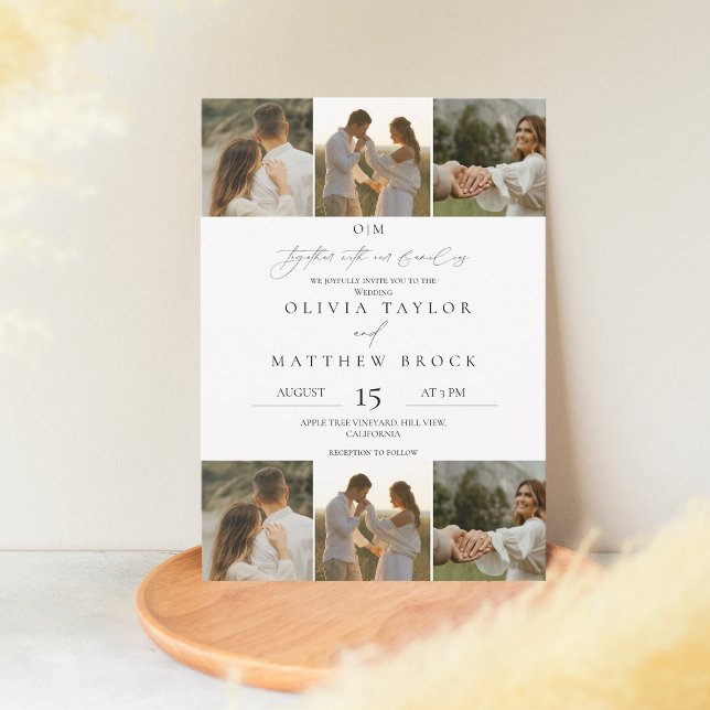 Elegant Black & White Photo Wedding Invitation (Creator Uploaded)
