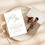 Elegant Black White Photo Wedding Reception Table Thank You Card<br><div class="desc">Grace each wedding reception table with a note that speaks volumes. This Elegant Black White Photo Wedding Reception Table Thank You Card offers a heartfelt message to your guests. Its modern simple design complements any wedding place setting, providing a seamless blend of utility and sentiment. These thank you place setting...</div>