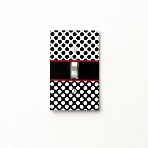 Elegant Black  White Polka Dot Light Switch Cover