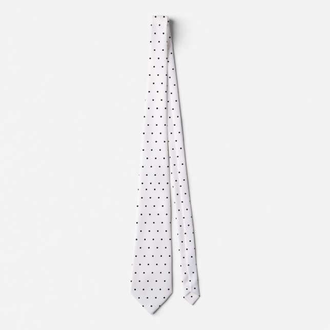 Elegant Black White Polka Dots   Neck Tie (Front)