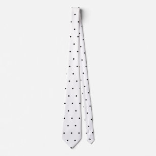 Elegant Black White Polka Dots   Neck Tie