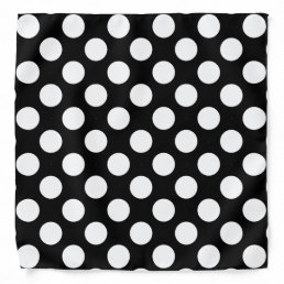 Elegant Black White Polka Dots Trendy Template Bandana