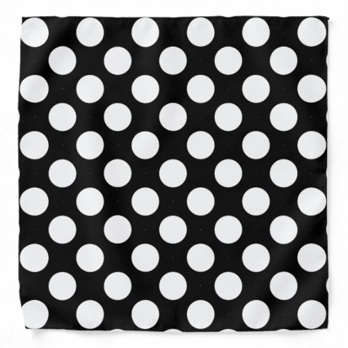 Elegant Black White Polka Dots Trendy Template Bandana