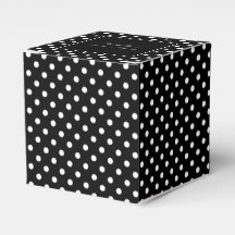 Elegant black & white polkadot wedding favor boxes