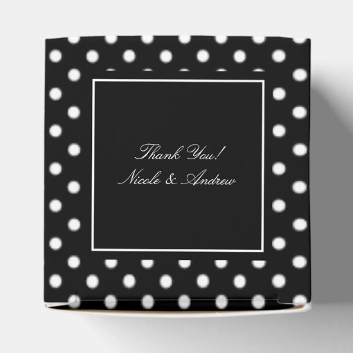 Elegant Black And White Polkadot Wedding Favor Boxes Zazzle 4709