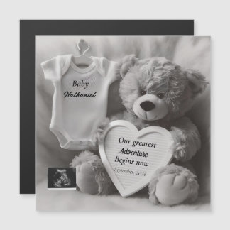 Elegant Black & White Pregnancy Announcement Card