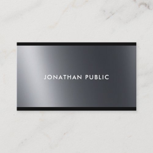 Elegant Black White Professional Top Plain Modern Business Card