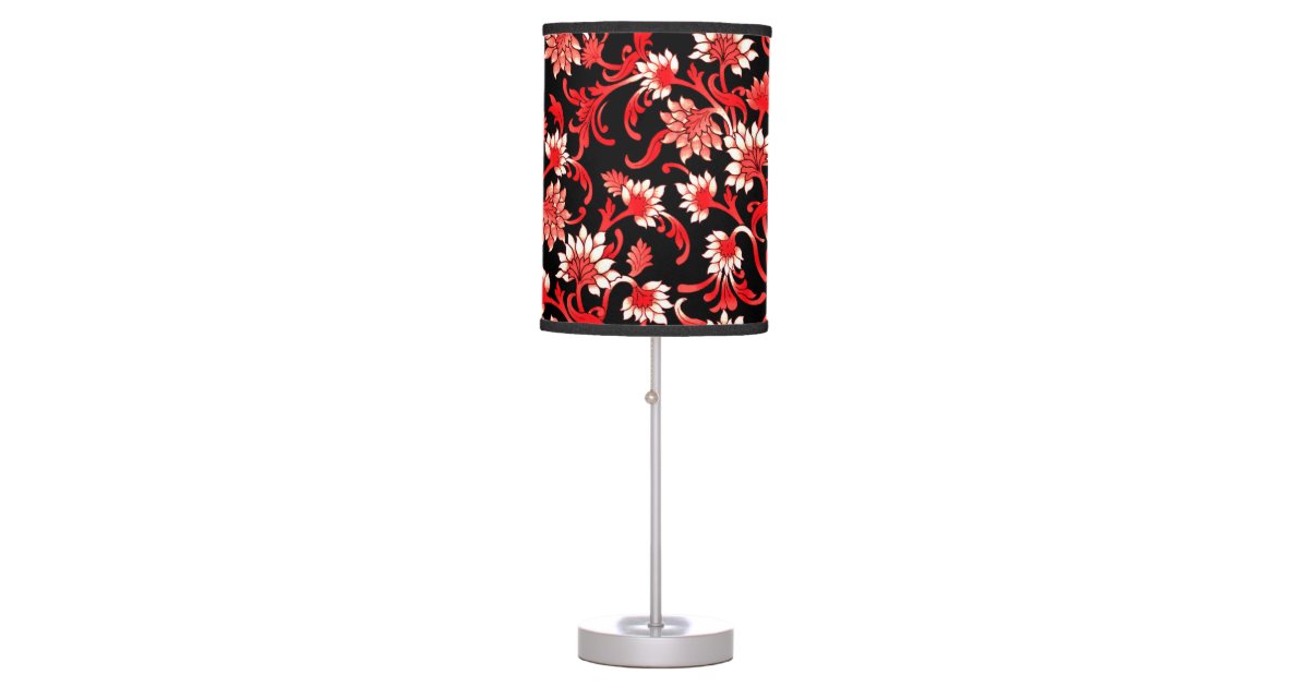 Fl Pattern Table Lamp, Black And White Modern Table Lamp