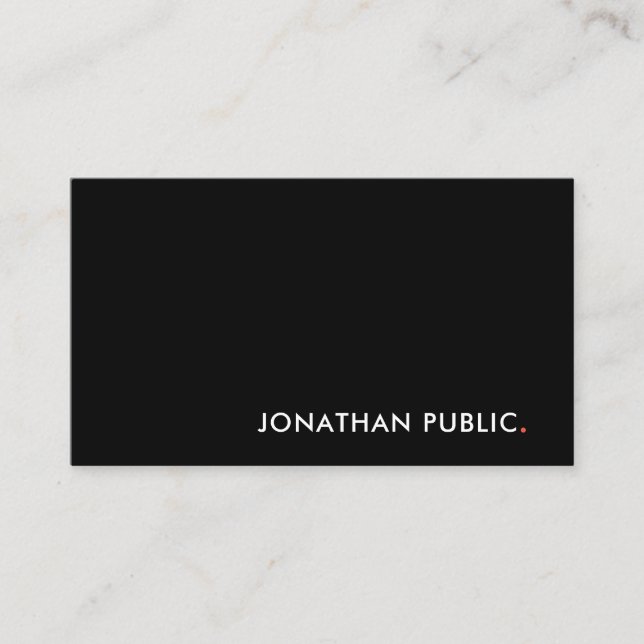 Elegant Black White Red Modern Clean Template Cool Business Card (Front)
