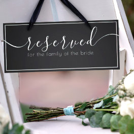 Elegant Black & White Reserved Seat Wedding Sign