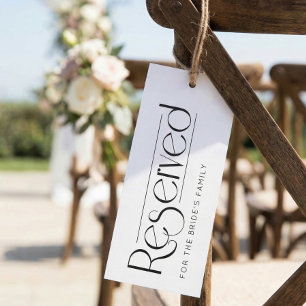 Elegant Black White Reserved Wedding Seating Sign Invitation