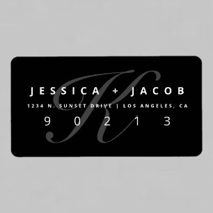 Elegant Black & White Return Address Label