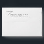 Elegant Black White Return Address Wedding Envelope<br><div class="desc">Pre-printed black and white wedding envelope with return address in elegant calligraphy script and classic serif fonts.</div>