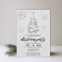 Elegant Black White Rhinestones Winter Christmas Invitation