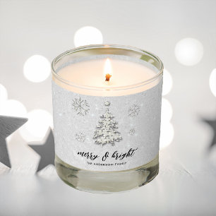 Elegant Black White Rhinestones Winter Christmas Scented Candle
