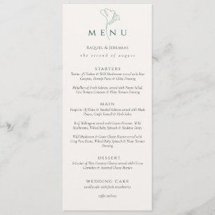 Elegant black white Script Double Side Wedding  Menu