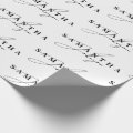 Elegant Black & White Signature Script Wrapping Paper | Zazzle