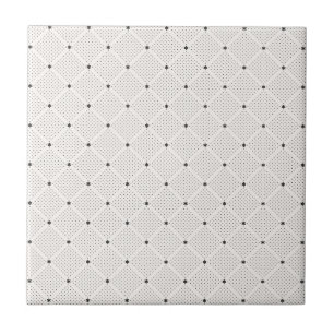 Elegant Black White Small Dots Pattern Tile