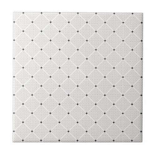 Elegant Black White Small Dots Pattern Tile
