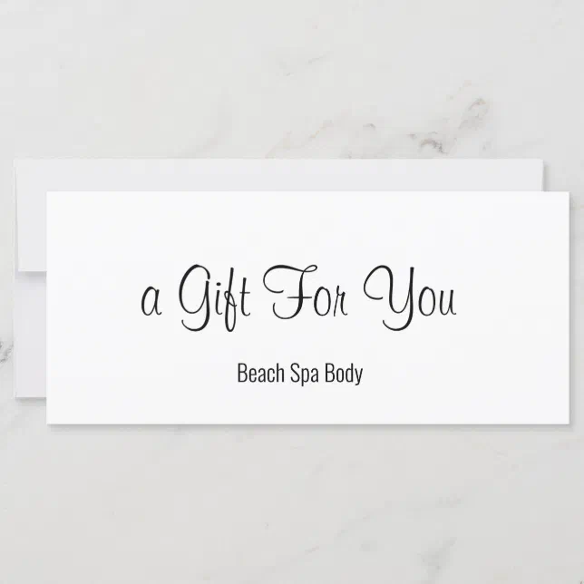 Elegant Black & White Spa Salon Gift Certificate Zazzle