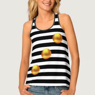 Elegant Black White Striped Tank Top